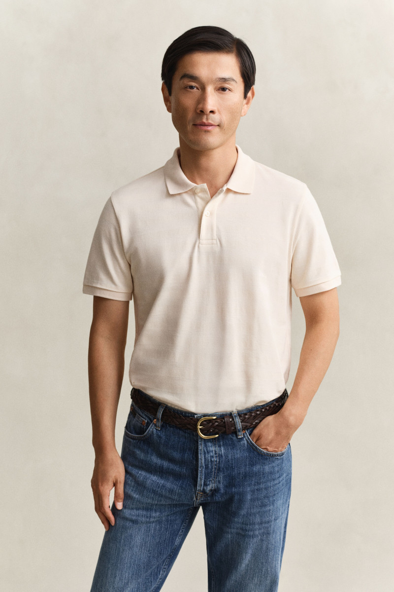 E-shop POLOKOŠILE GANT TEXTURE STRIPE SS POLO CREAMED WHITE