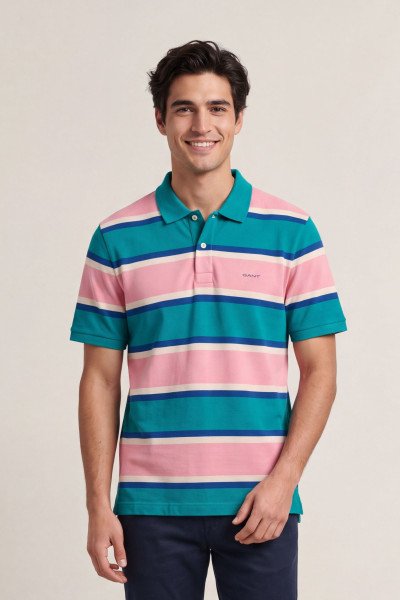 PÓLÓ GANT MULTISTRIPE SS POLO - Kép 1