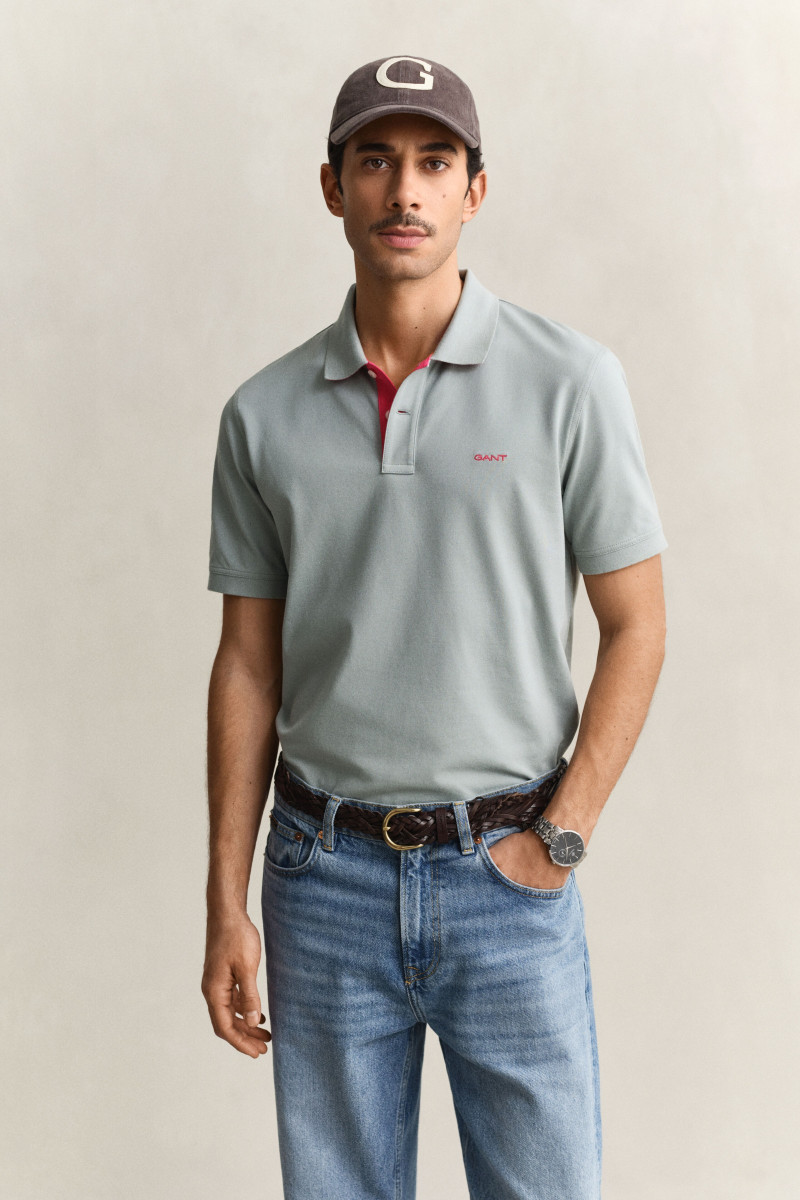 E-shop POLOKOŠILE GANT REG CONTRAST PIQUE SS POLO CERAMIC GREY