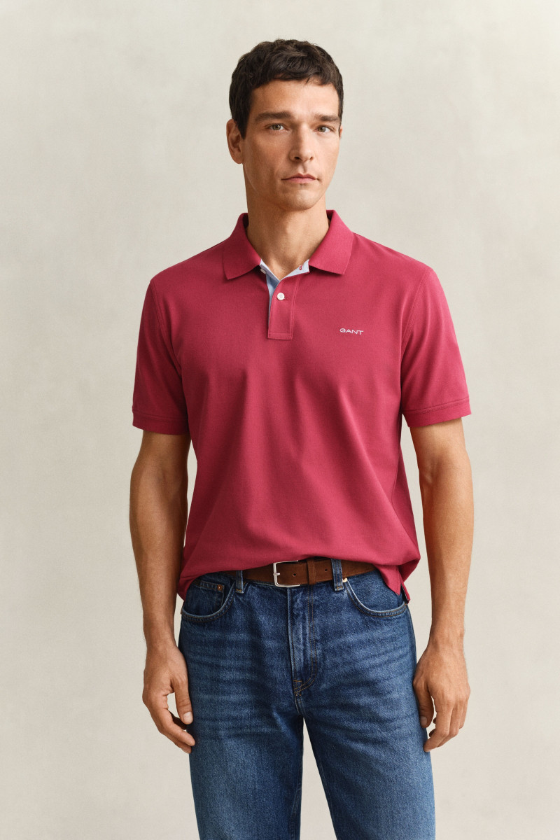 E-shop POLOKOŠILE GANT REG CONTRAST PIQUE SS POLO MUTED RED