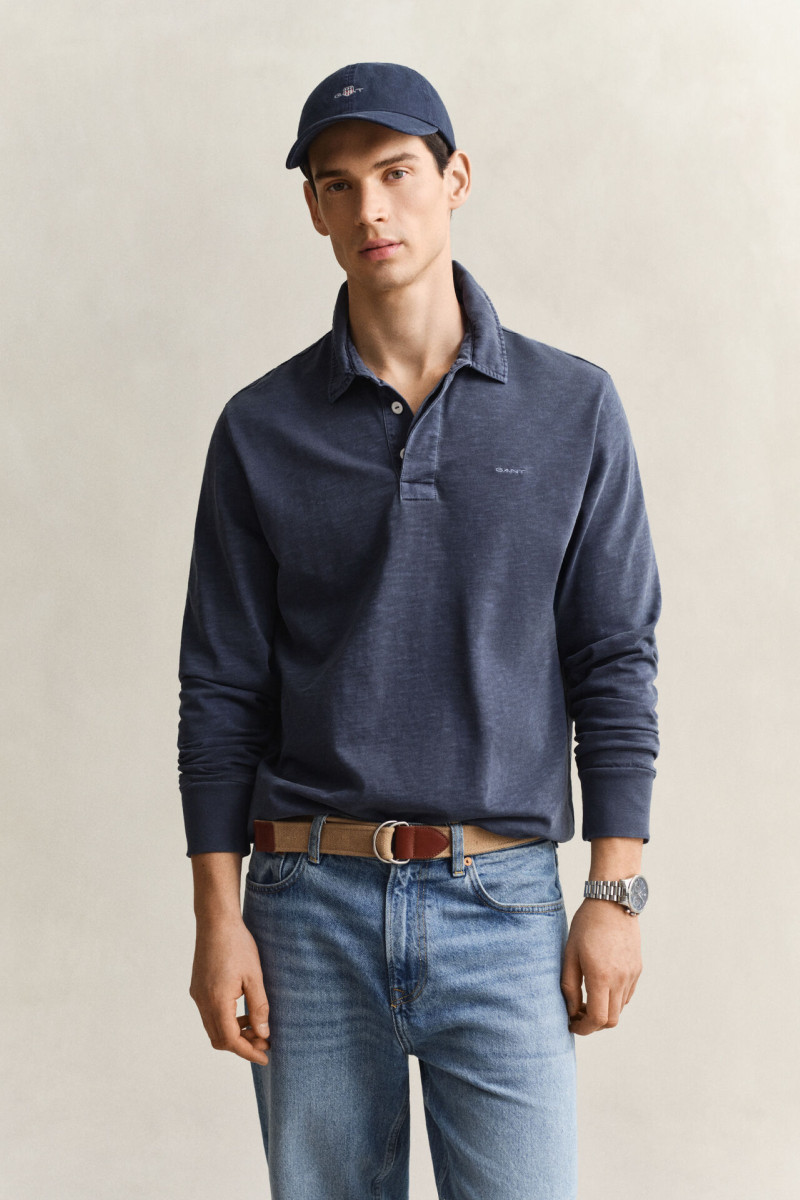 E-shop POLOKOŠILE GANT WASHED SLUB HEAVY RUGGER EVENING BLUE