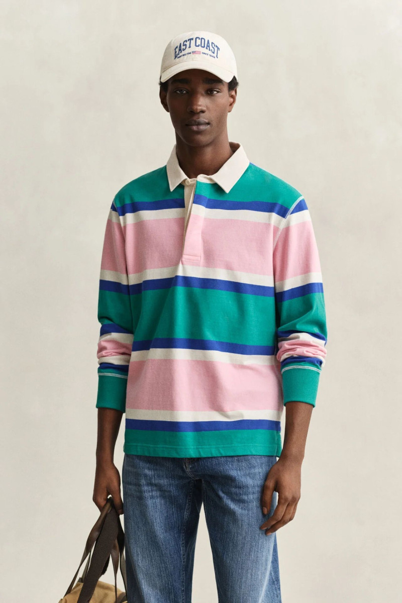 E-shop POLOKOŠILE GANT BLOCKED STRIPE RUGGER AQUA BLUE