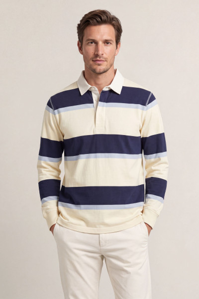 PÓLÓ GANT BLOCKED STRIPE RUGGER - Kép 1