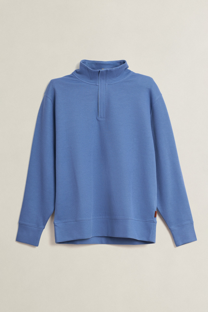 MIKINA GANT LIGHT SACKER HALF ZIP FADED DENIM