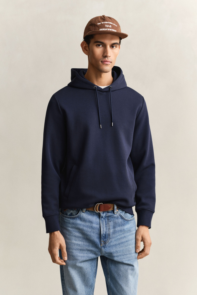 E-shop MIKINA GANT INTERLOCK HOODIE EVENING BLUE