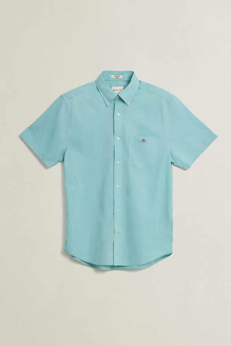 E-shop KOŠILE GANT REG CLASSIC POPLIN SS SHIRT MUTED TURQUOISE