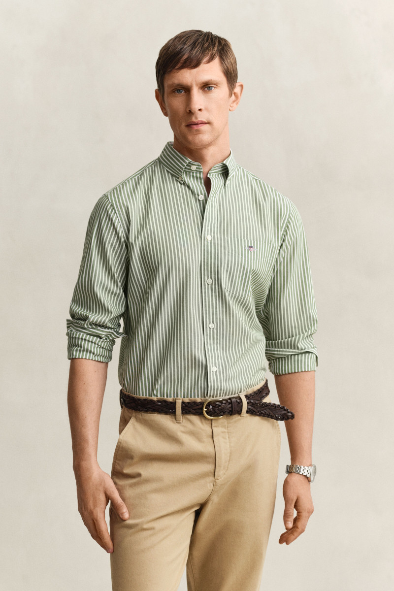 E-shop KOŠILE GANT REG CLASSIC POPLIN STRIPE SHIRT HERB GREEN