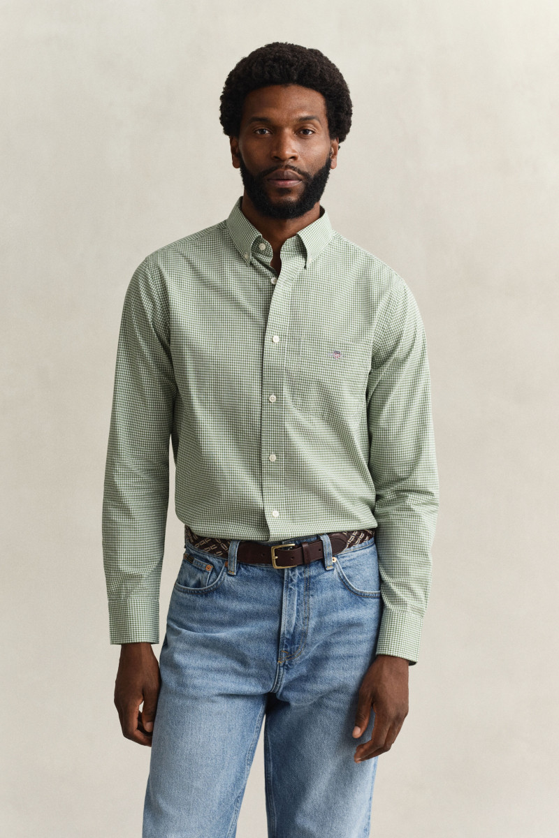 E-shop KOŠILE GANT REG CLASSIC POPLIN GINGHAM SHIRT HERB GREEN