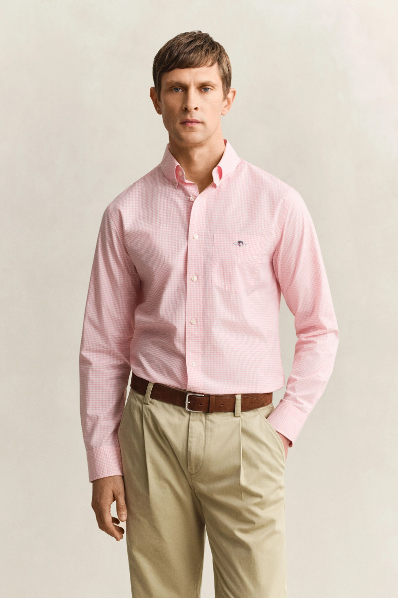 E-shop KOŠILE GANT REG CLASSIC POPLIN GINGHAM SHIRT WASHED PINK