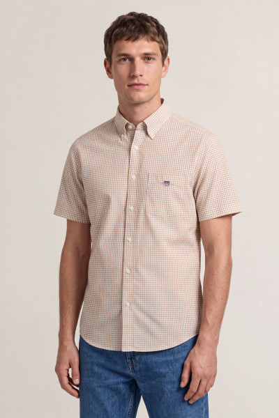 KOŠEĽA GANT REG CLASSIC POPLIN GINGH SS SHIRT - Fotografia č. 1