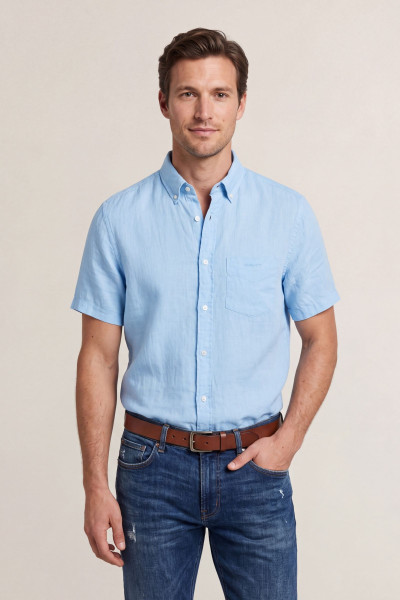 KOŠEĽA GANT REG GMNT DYED LINEN SS SHIRT - Fotografia č. 1