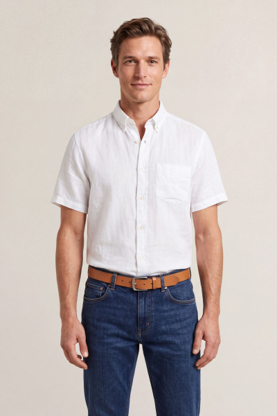 KOŠEĽA GANT REG GMNT DYED LINEN SS SHIRT - Fotografia č. 1