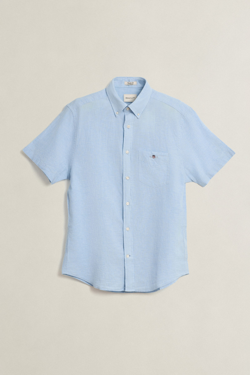E-shop KOŠILE GANT REG COTTON LINEN SS SHIRT SKY BLUE