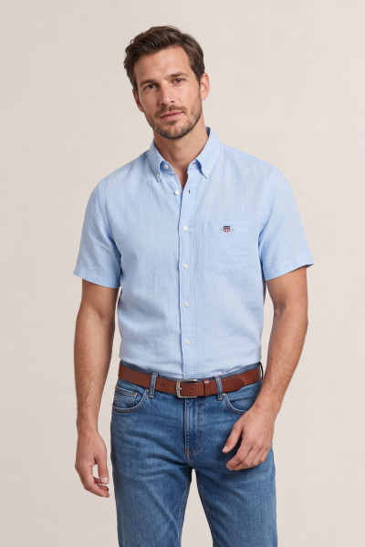 KOŠILE GANT REG COTTON LINEN SS SHIRT - Fotografie č. 1