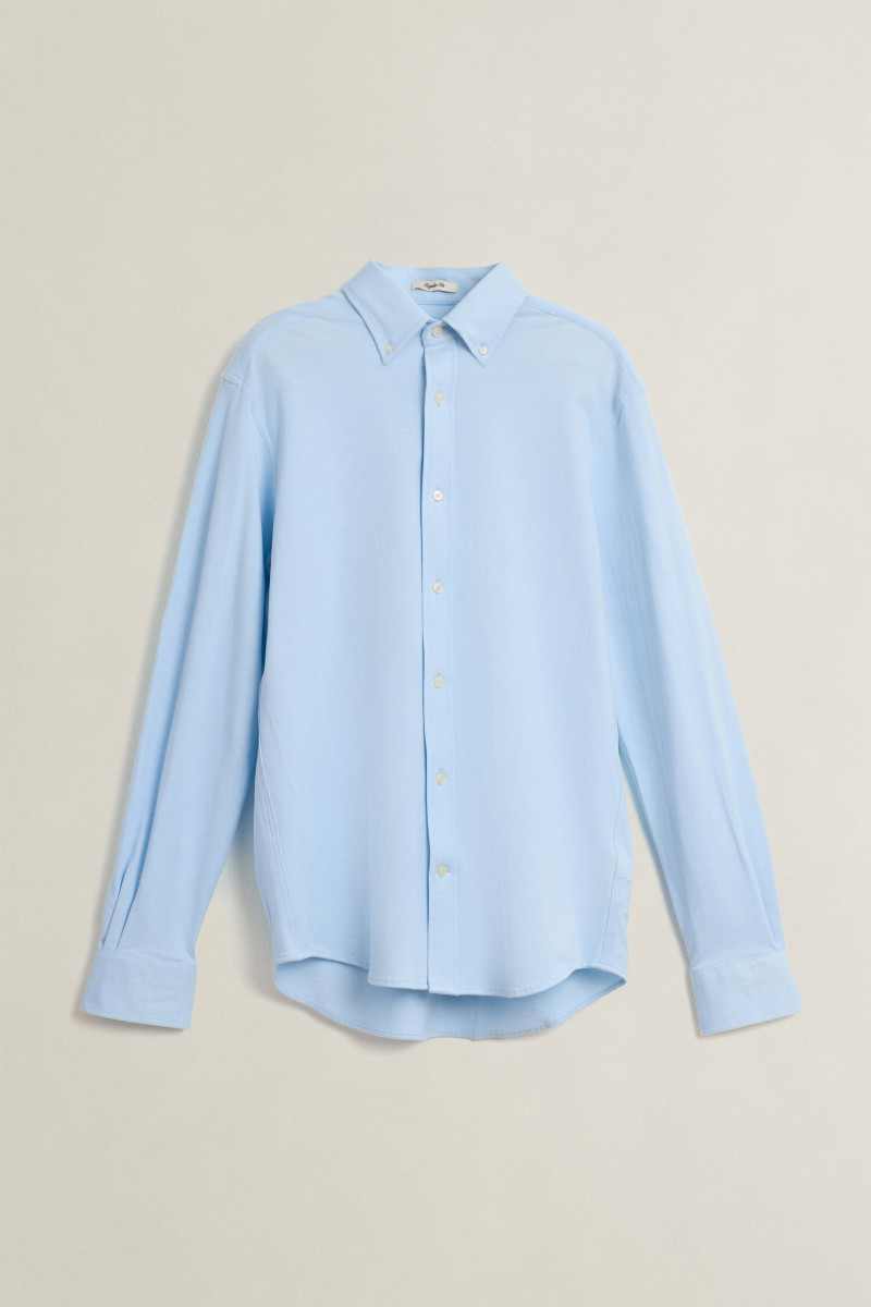 E-shop KOŠILE GANT REG JERSEY PIQUE STRETCH SHIRT CAPRI BLUE