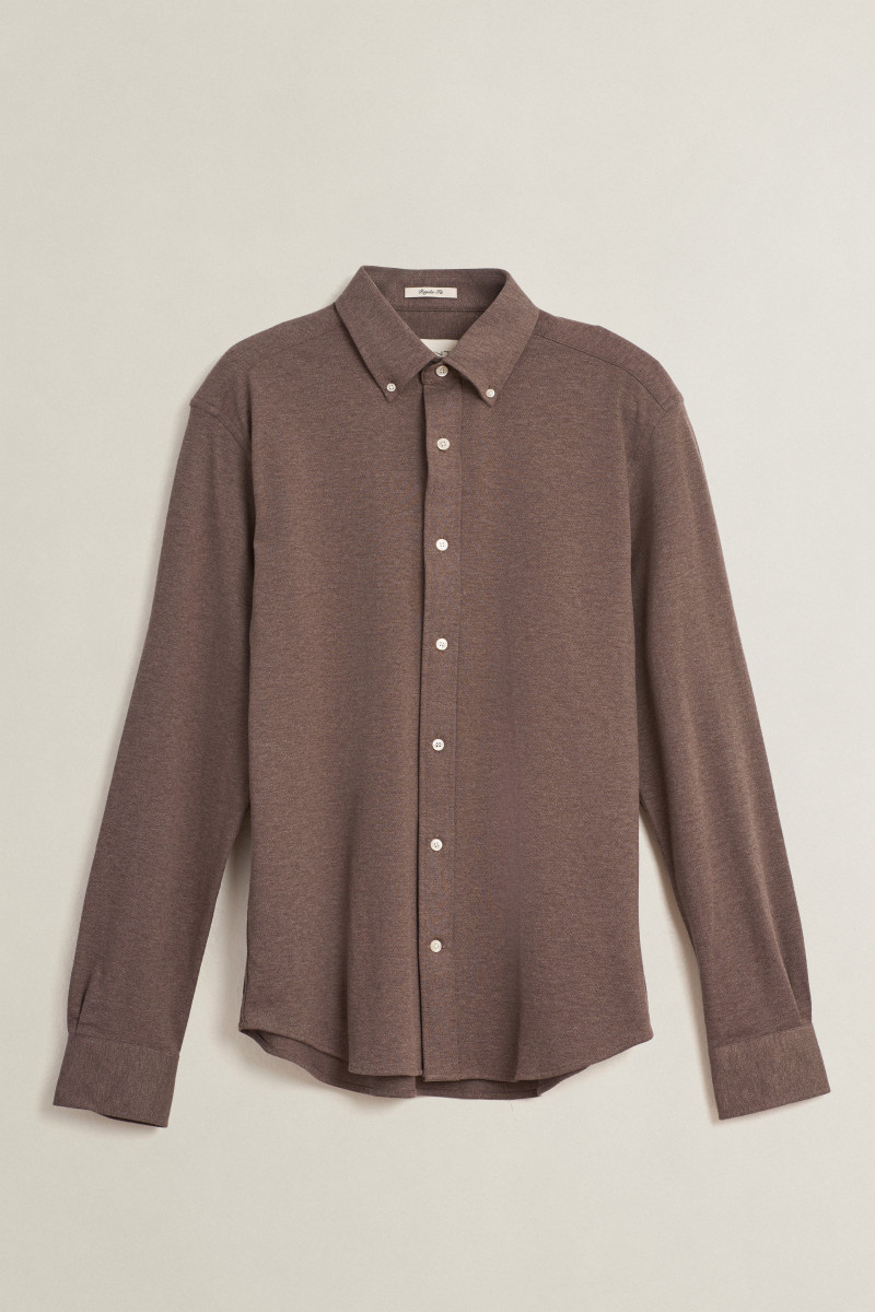 E-shop KOŠILE GANT REG JERSEY PIQUE STRETCH SHIRT SEAWOOD MELANGE