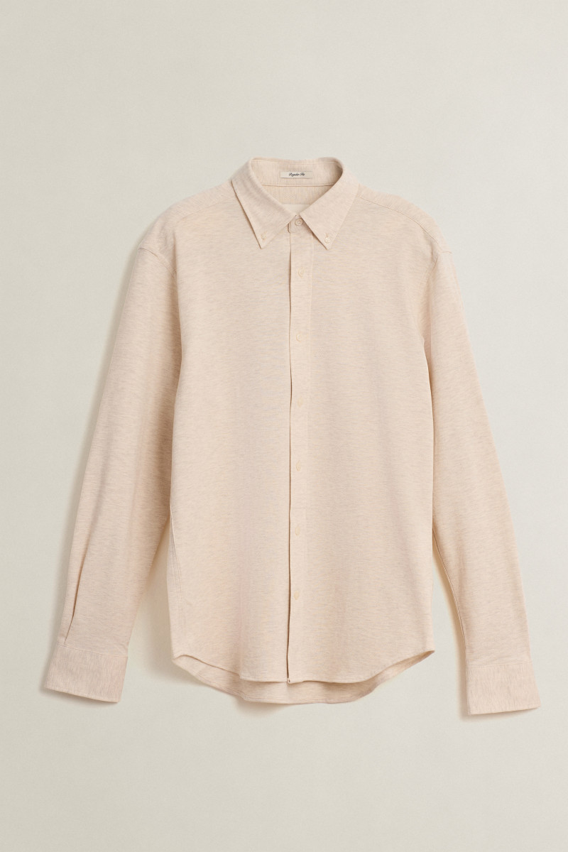 KOŠILE GANT REG JERSEY PIQUE STRETCH SHIRT SEED MELANGE