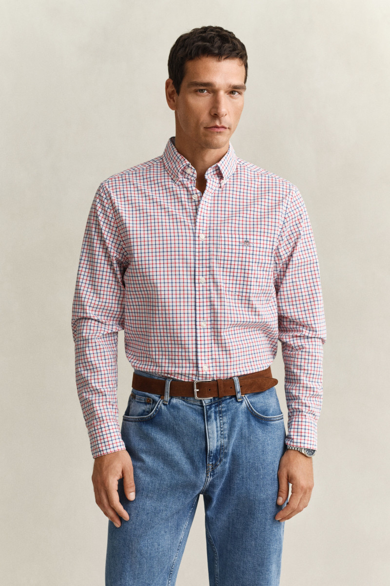 E-shop KOŠILE GANT REG CLASSIC POPLIN CHECK ROSE RED