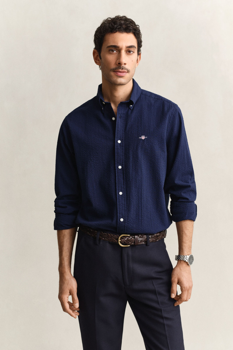 KOŠILE GANT REG SEERSUCKER SHIRT CLASSIC BLUE