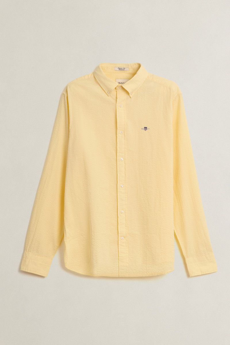 E-shop KOŠILE GANT REG SEERSUCKER SHIRT VANILLA YELLOW