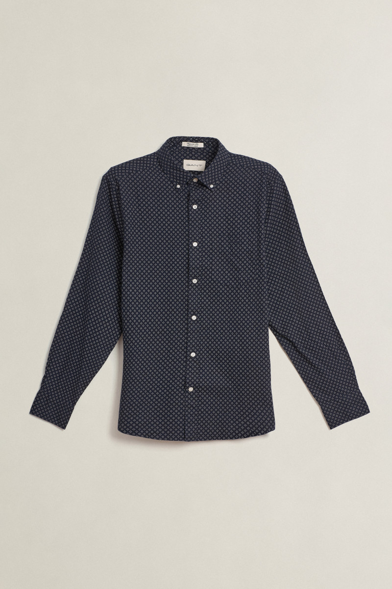 E-shop KOŠILE GANT REG COTTON LINEN PRINT SHIRT FADED DENIM