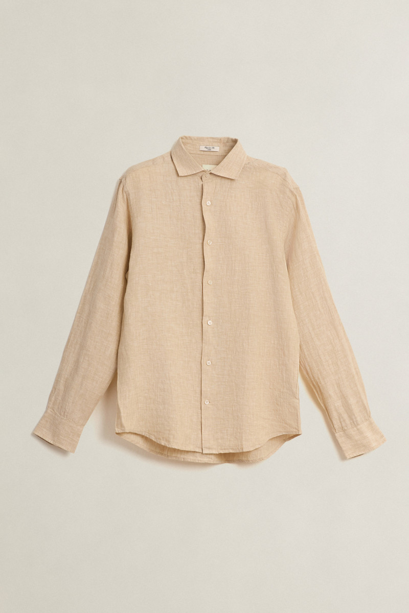 E-shop KOŠILE GANT REG LINEN SHIRT OAT BEIGE