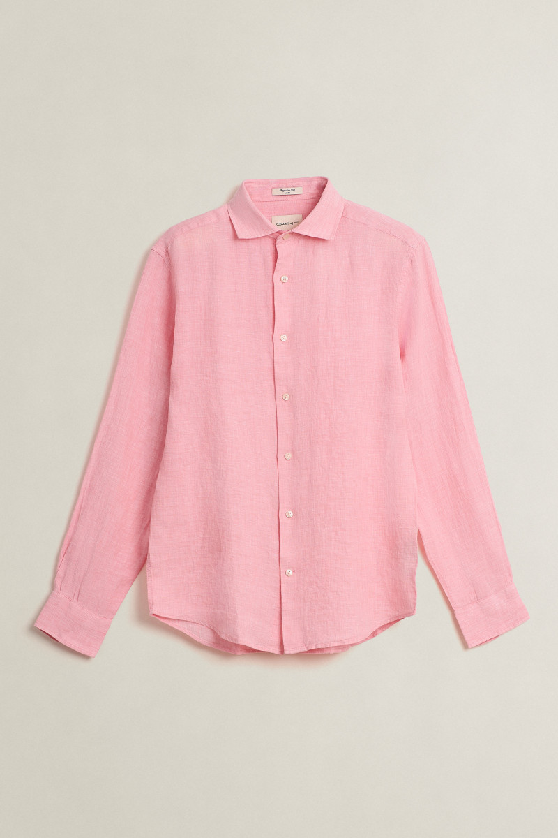 E-shop KOŠILE GANT REG LINEN SHIRT WASHED PINK