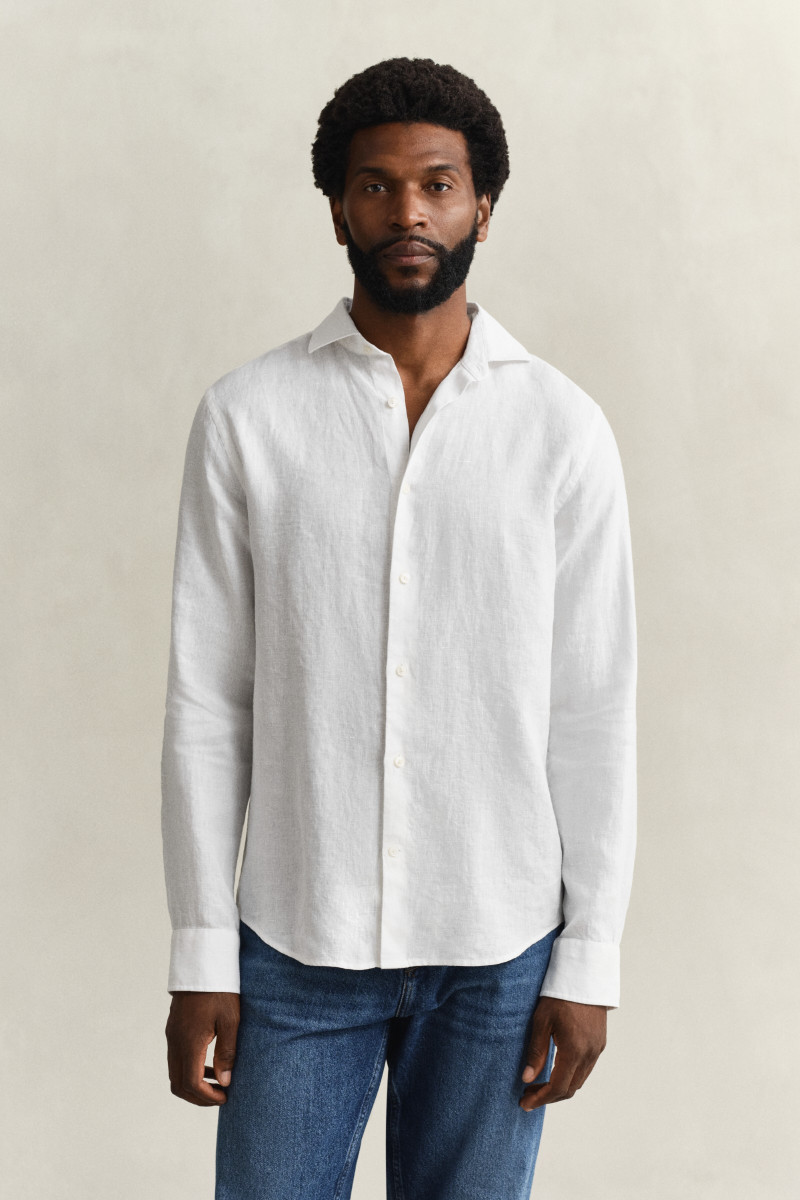 E-shop KOŠILE GANT REG LINEN SHIRT WHITE