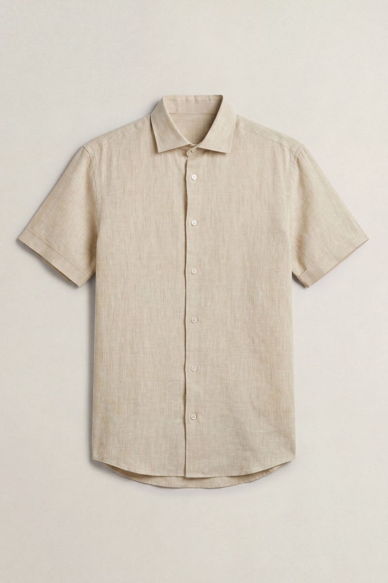 KOŠEĽA GANT REG LINEN SS SHIRT OAT BEIGE