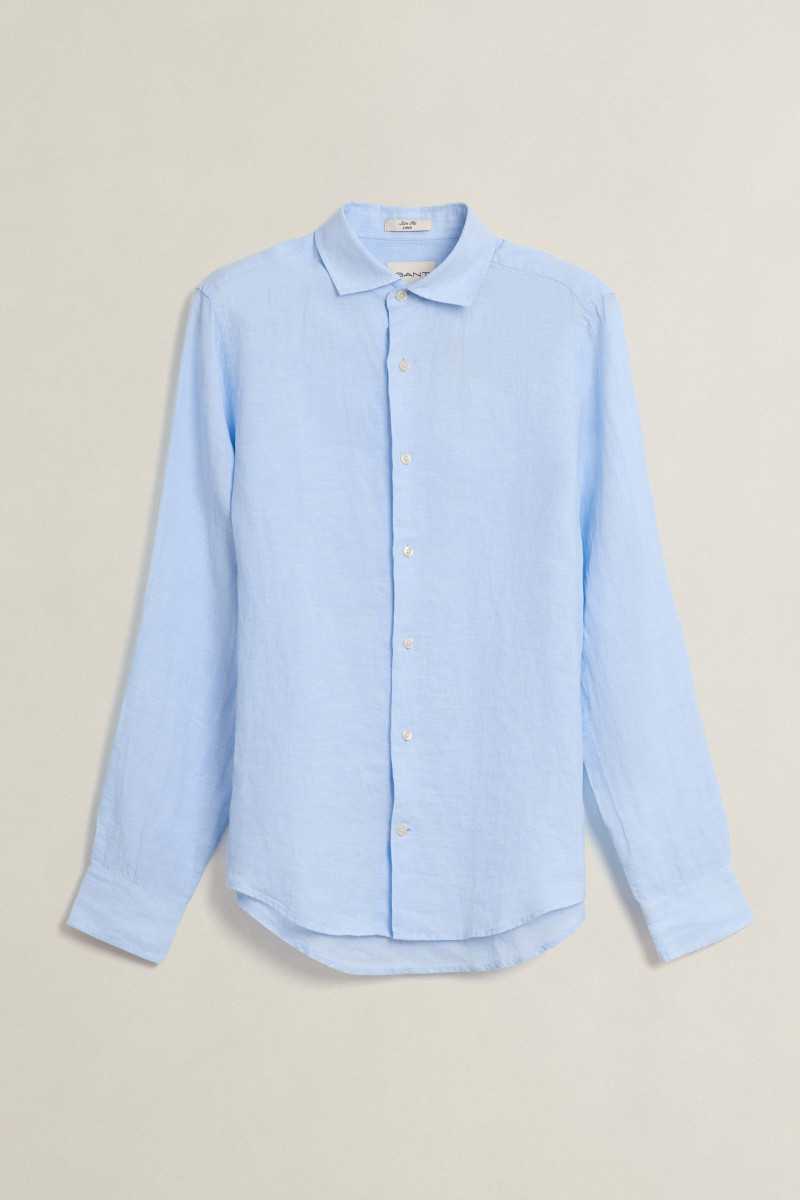E-shop KOŠILE GANT SLIM LINEN SHIRT SKY BLUE