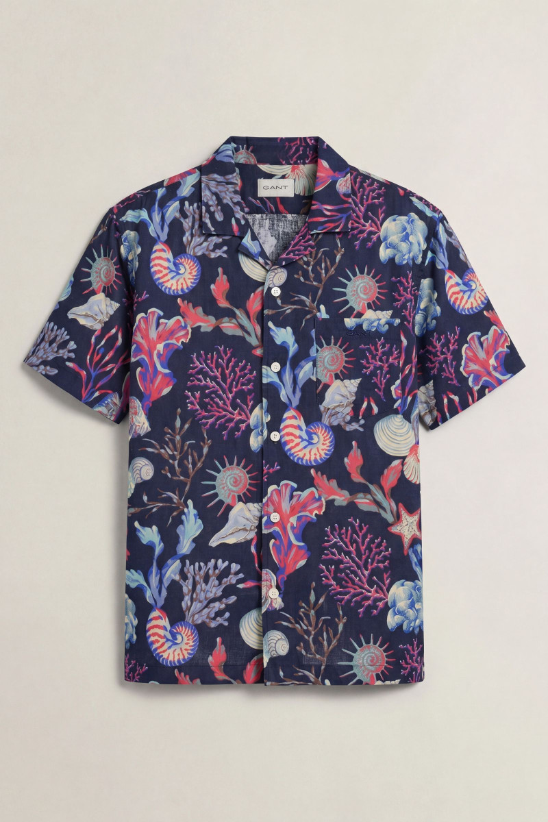 KOŠEĽA GANT REG AOP CAMP COLLAR SHIRT CLASSIC BLUE