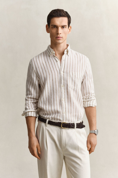 KOŠEĽA GANT REG LINEN VISCOSE STRIPE SHIRT - Fotografia č. 1