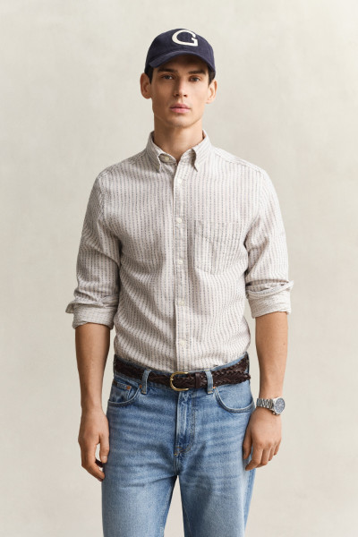 KOŠEĽA GANT REG COTTON LINEN STRIPE SHIRT - Fotografia č. 1