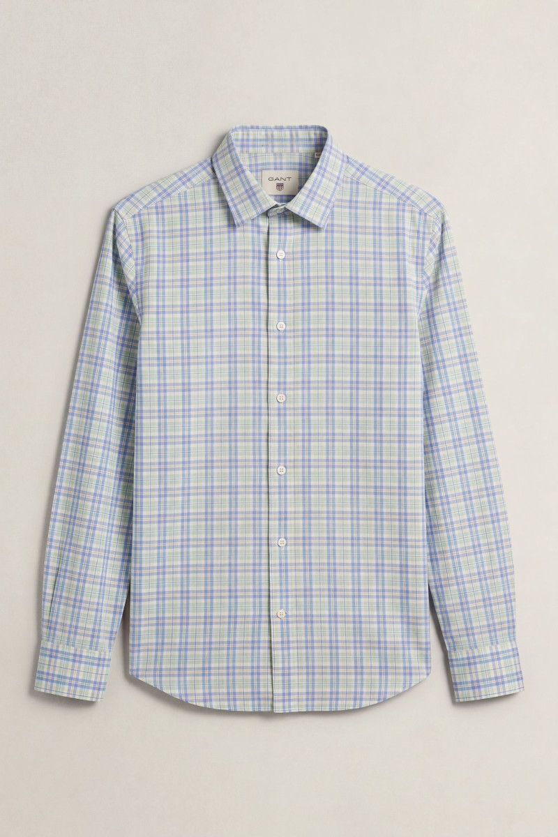 KOŠEĽA GANT REG POPLIN MULTI CHECK SHIRT LAVENDER BLUE