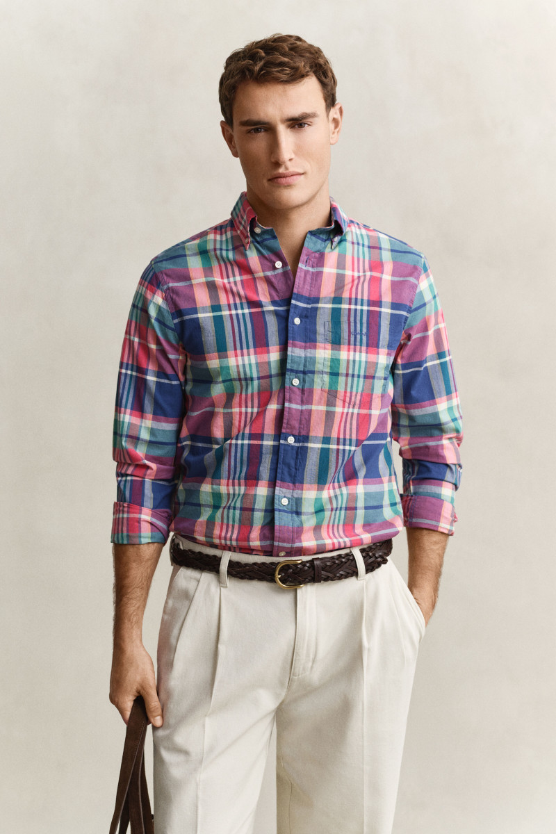 E-shop KOŠILE GANT REG INDIAN MADRAS CHECK SHIRT ROSE RED