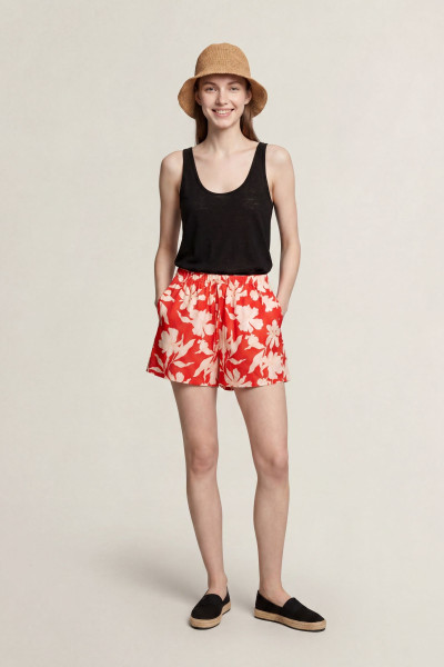 RÖVIDNADRÁG GANT FLORAL PRINT LINEN PULL ON SHORTS - Kép 1