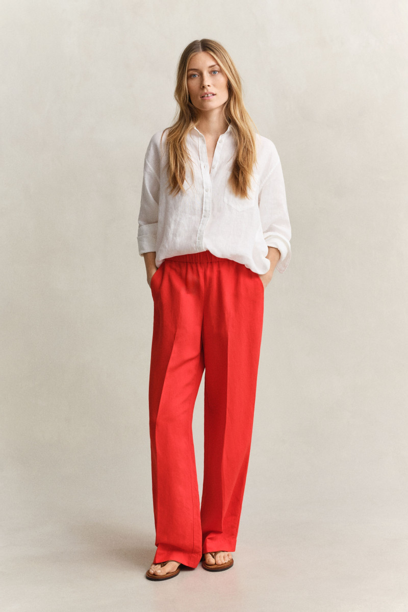 E-shop KALHOTY GANT LINEN BLEND PULL ON PANTS PERFECT RED