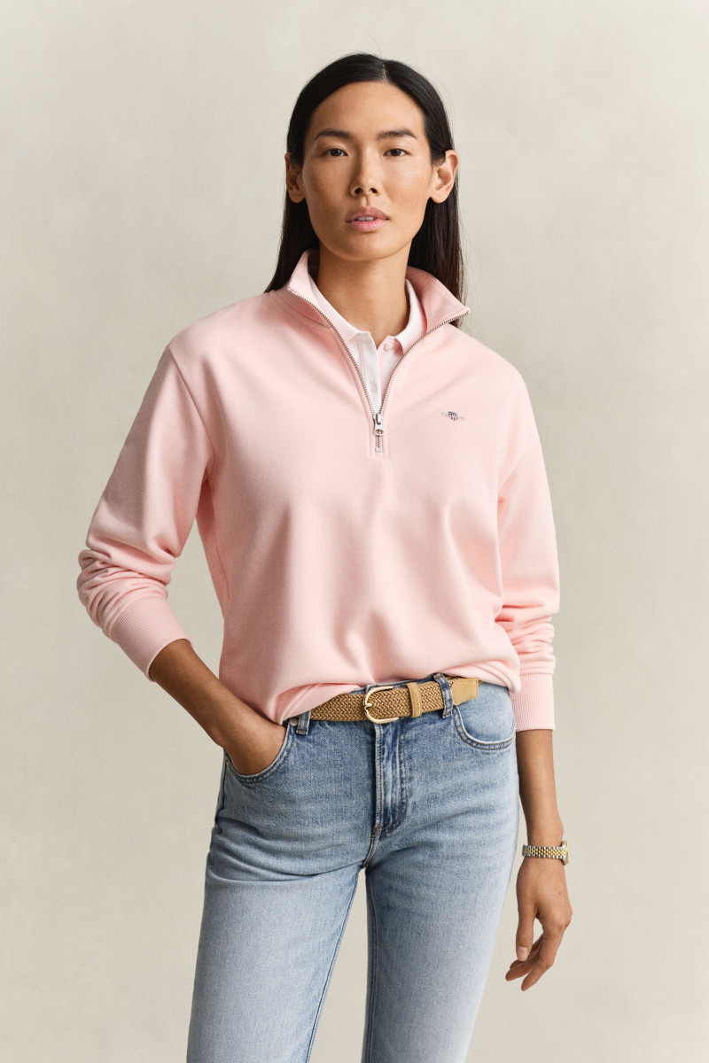 E-shop MIKINA GANT SHIELD HALF-ZIP APRICOT PINK