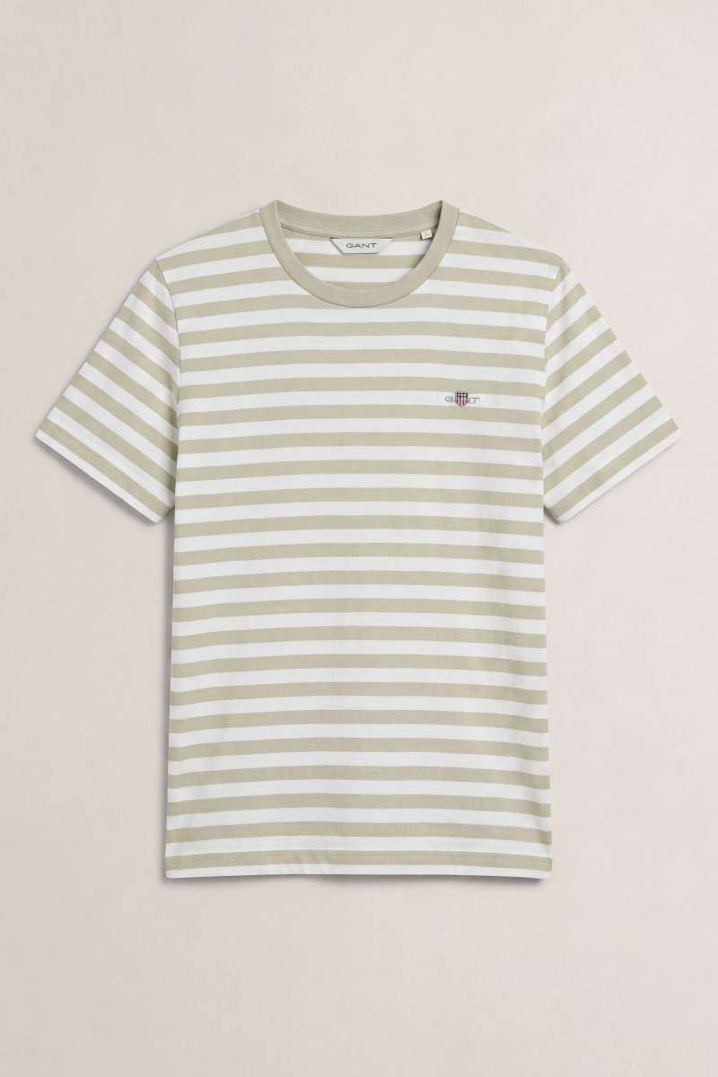 TRIČKO GANT REG STRIPED SHIELD SS T-SHIRT COUNTRY BEIGE