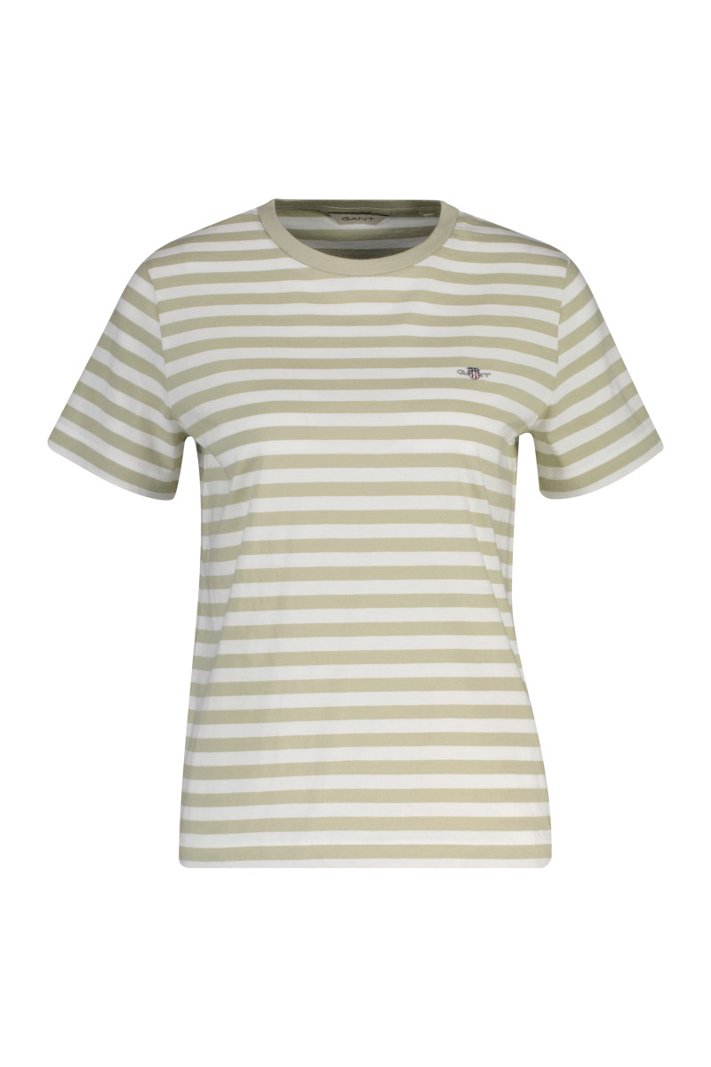 TRIČKO GANT REG STRIPED SHIELD SS T-SHIRT COUNTRY BEIGE