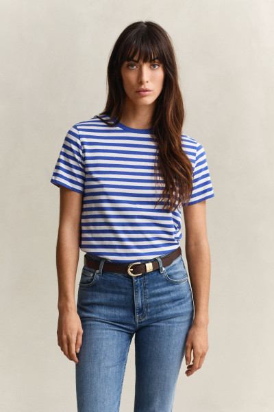 PÓLÓ GANT REG STRIPED SHIELD SS T-SHIRT - Kép 1
