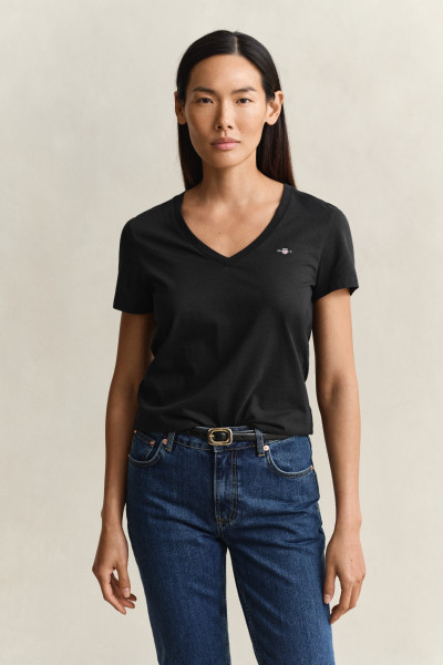 TRIČKO GANT REG SHIELD SS V-NECK T-SHIRT - Fotografia č. 1