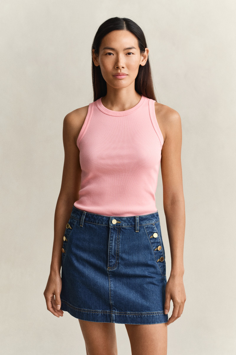 E-shop TOP GANT HIGH NECK RIB TANK TOP LILLY PINK