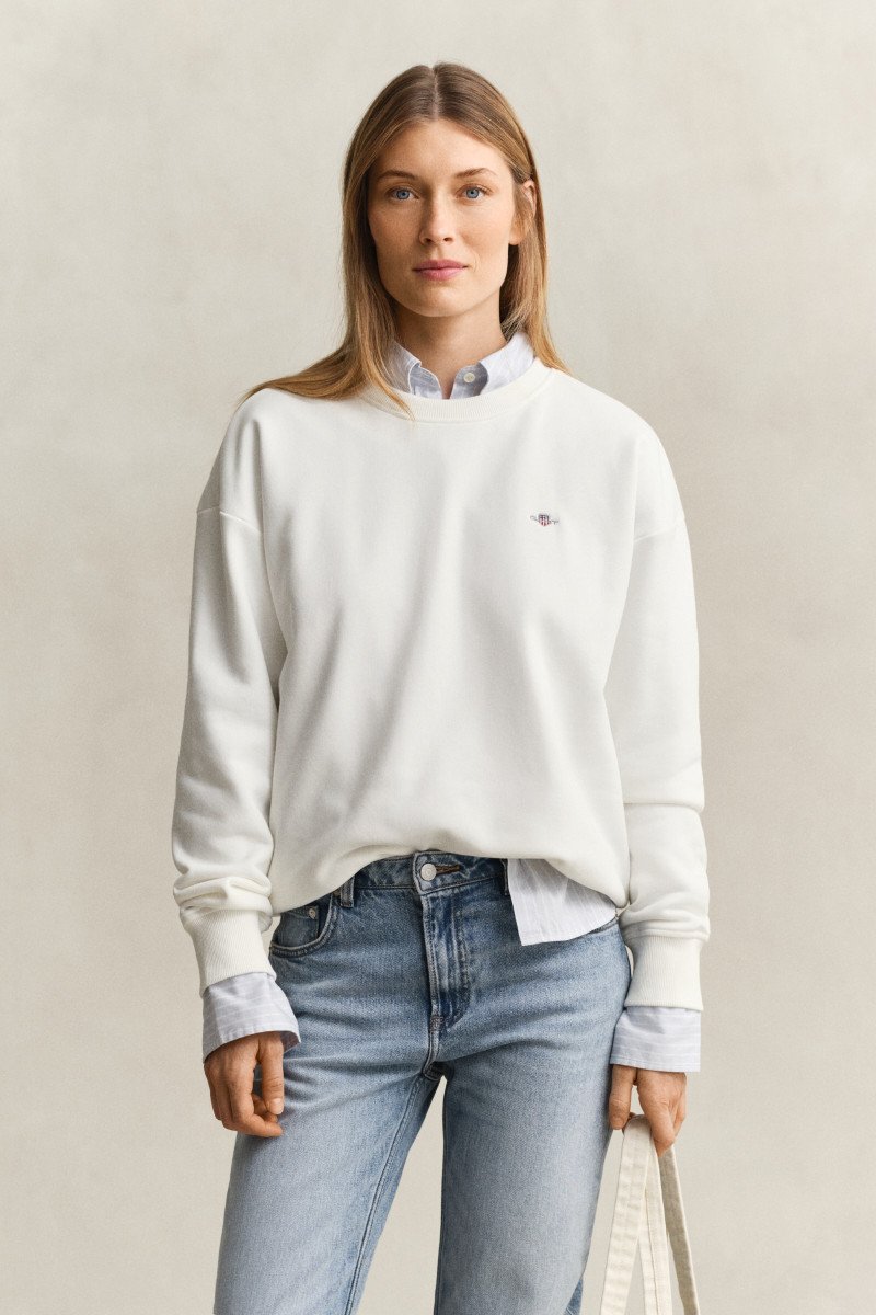 MIKINA GANT SHIELD C-NECK SWEAT EGGSHELL