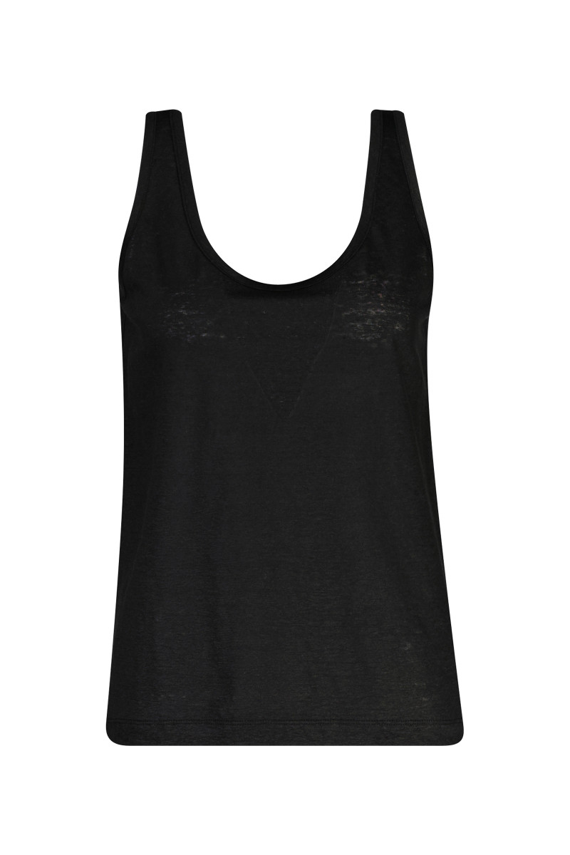 TOP GANT LINEN TANK TOP BLACK