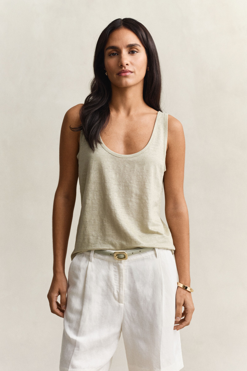 E-shop TOP GANT LINEN TANK TOP COUNTRY BEIGE