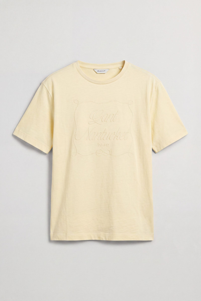 TRIČKO GANT GRAPHIC SS T-SHIRT VANILLA YELLOW