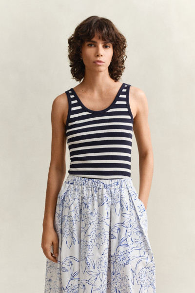 TOP GANT STRIPED RIBBED TANK TOP - Fotografia č. 1