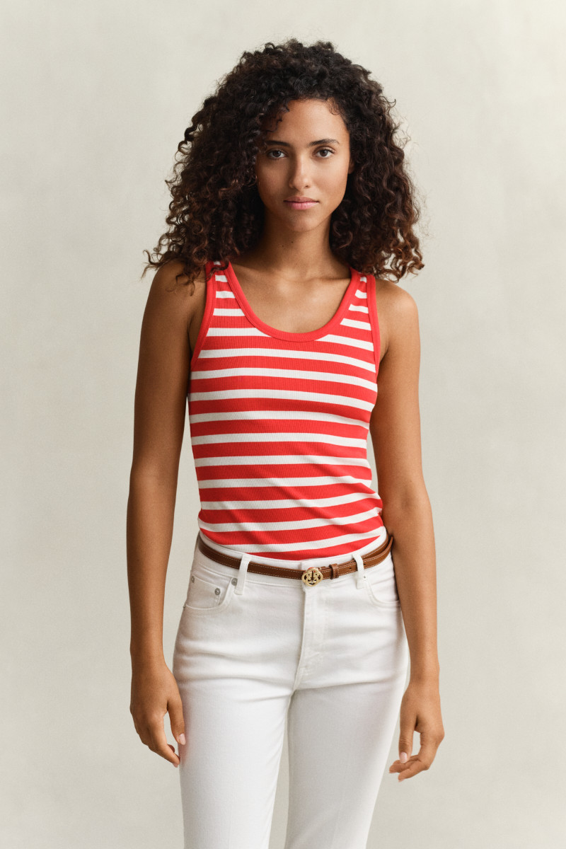E-shop TOP GANT STRIPED RIBBED TANK TOP PERFECT RED