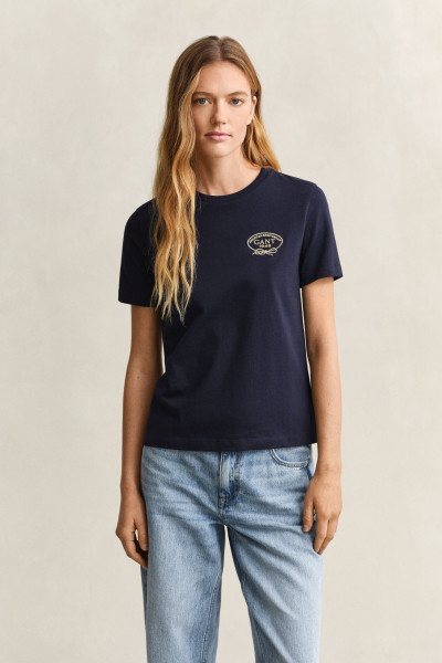 PÓLÓ GANT ROPE GRAPHIC SS T-SHIRT - Kép 1